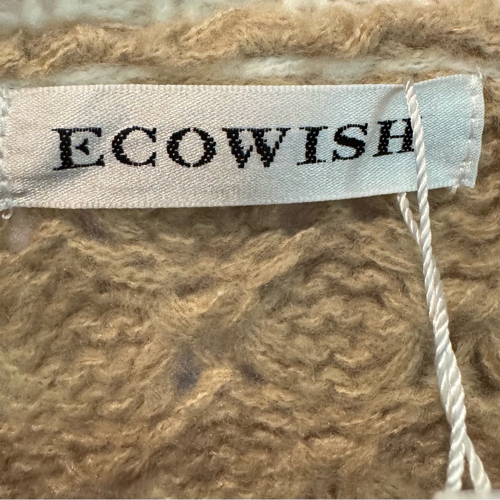 Ecowish Chunky Knit Cardigan Tan, Orange, Cream Stretchy Women’s Size XL - Picture 5 of 9